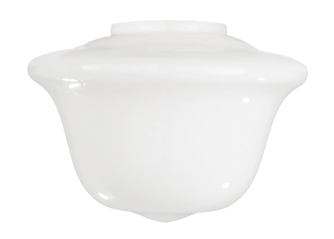 14" Modern Opal Schoolhouse Shade, 6" lip fitter (08805)